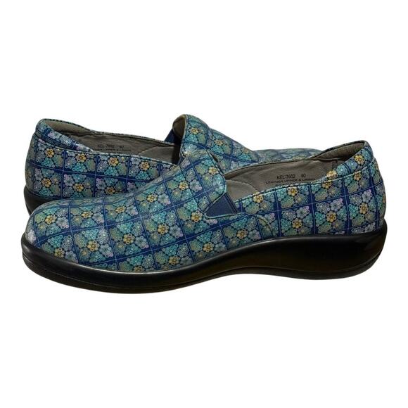 Alegria Keli KEL-7602 Floral Blue Mosiac Slip On Nursing Shoes Women's 9.5 - Picture 7 of 9
